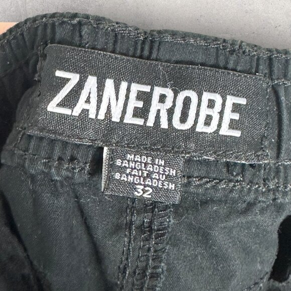 SOLD Zanerobe Sureshot Joggers Black Mens Size 32 Slouch Cotton Casual‎ Pants - Picture 3 of 16